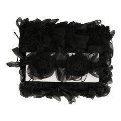 Trim ruffled organza-flowers-beads 110mm - 5m