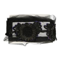 Trim tulle with ribbon flowers 130mm - 5m - 183