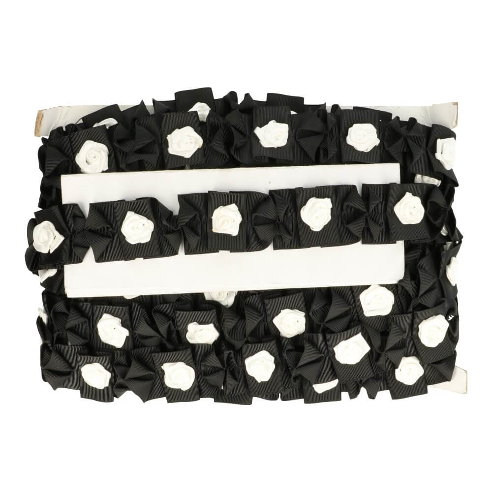 Grosgrain ribbon box pleat roses 40mm - 10m