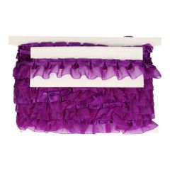 Pleated satin ribbon-organza trim 40mm - 10m