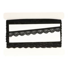 Elastic black lace edge trim 25mm - 25m