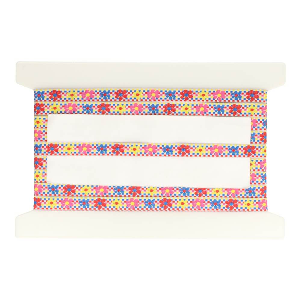 Woven ribbon flowers 14mm - 25m