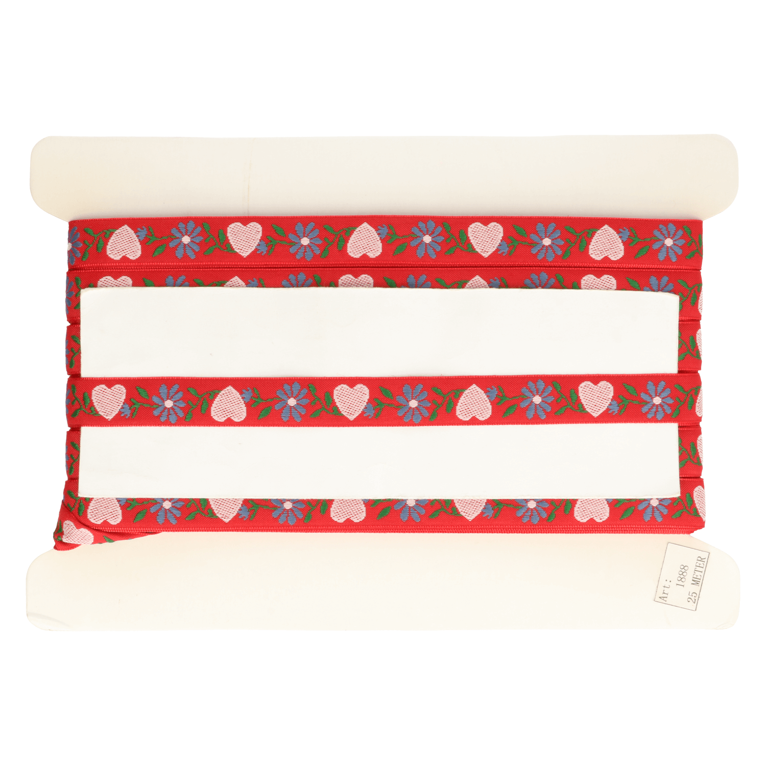 Band hartje bloemetje 18mm - 25m - 722