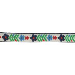 Geweven band bloemen 12mm - 25m