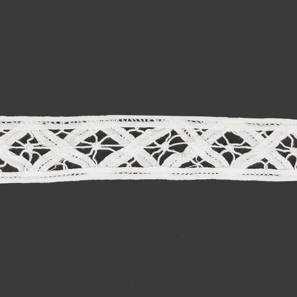 Brussels kant 35mm wit - 13,7m