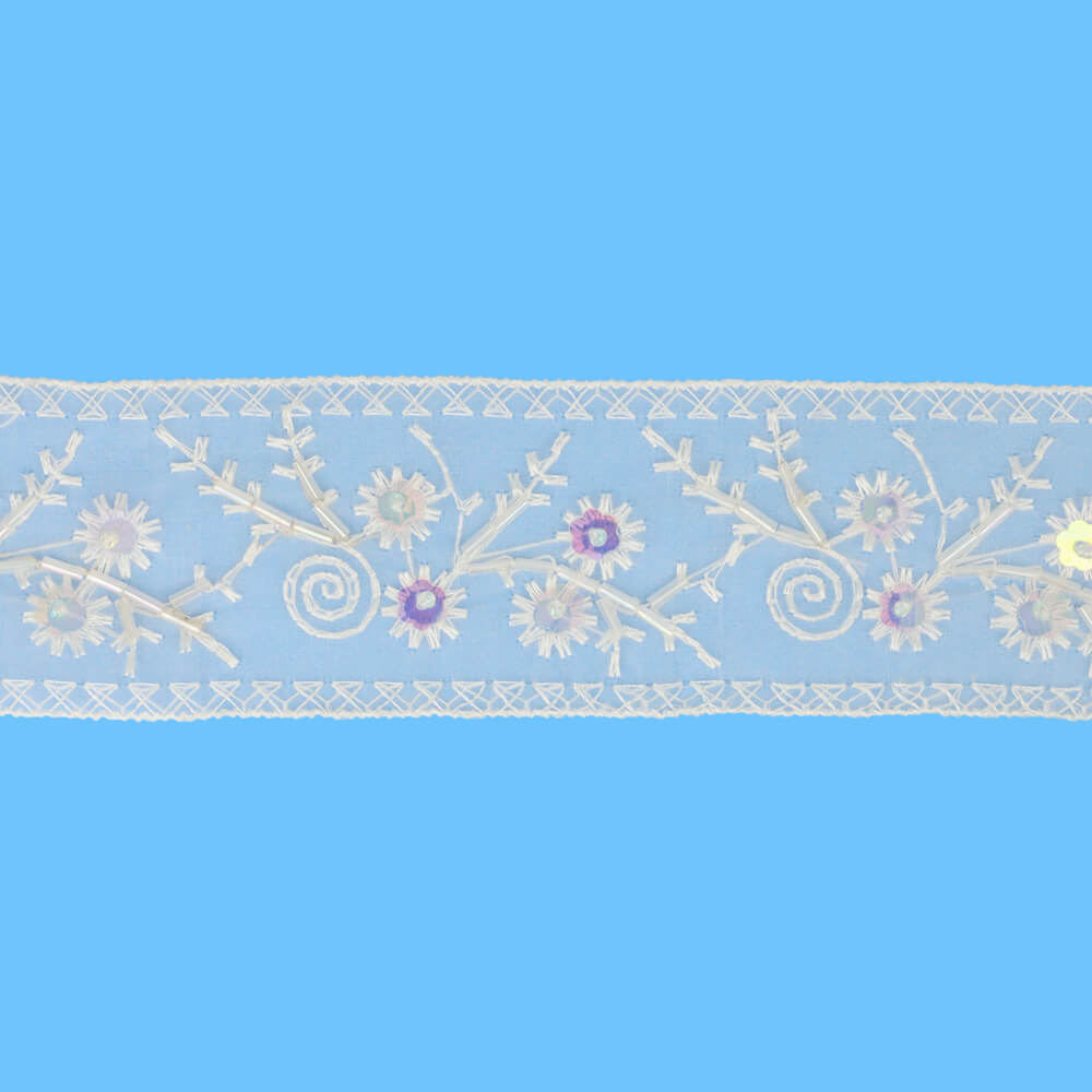 Tule met pailletten 55mm - 13,8m