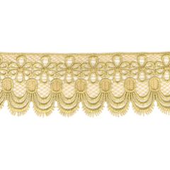 Goldspitze mit Blumen 75mm - 13,7m - gold