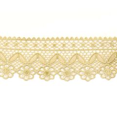 Spitze mit Blumen 70mm gold - 13,7m