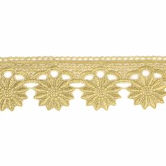 Lace trim with flowers 70mm gold - 13.7m