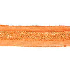 Tüllband mit Pailletten handgefertigt 45mm - 6m