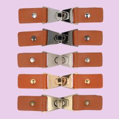 Schnalle hellbraun Leder-Nickel 5cm - 10Stk