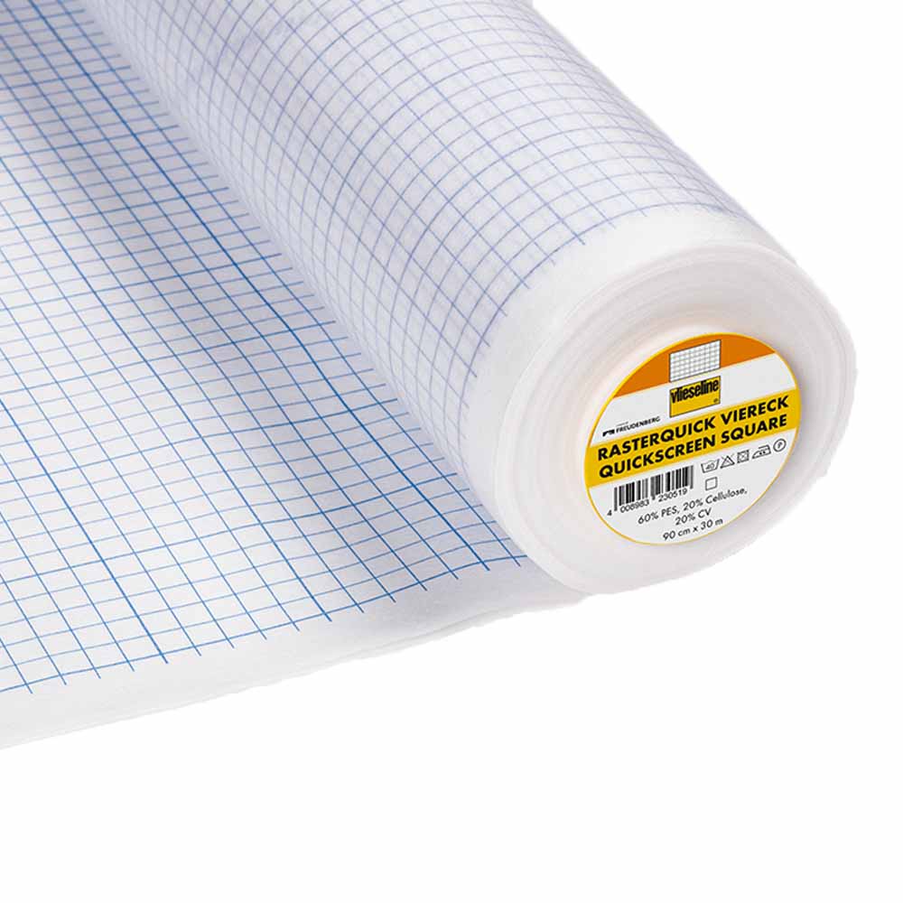 Vlieseline Rasterquick ruiten 90cm blauw - 30m