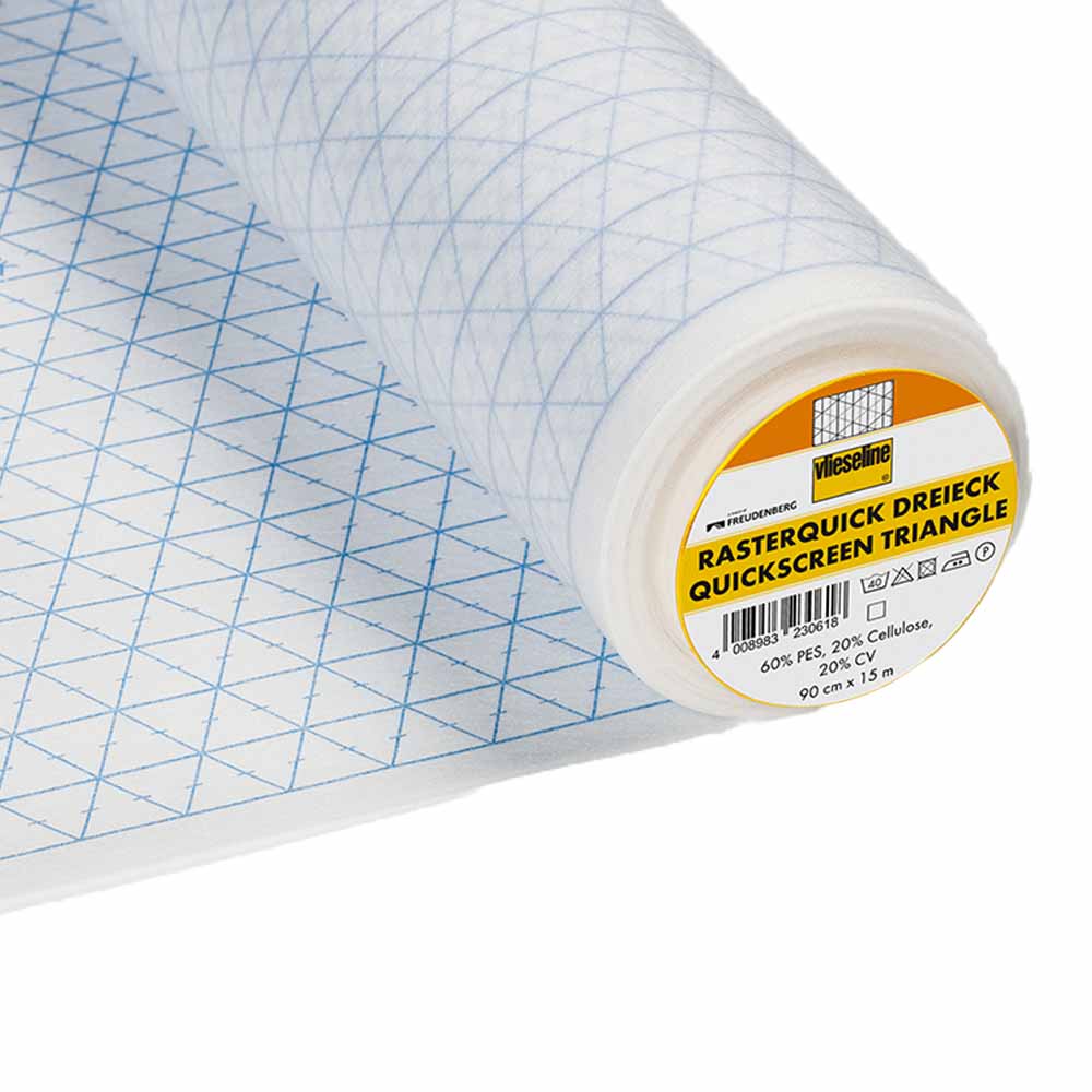 Vlieseline Rasterquick driehoek 90cm blauw - 15m
