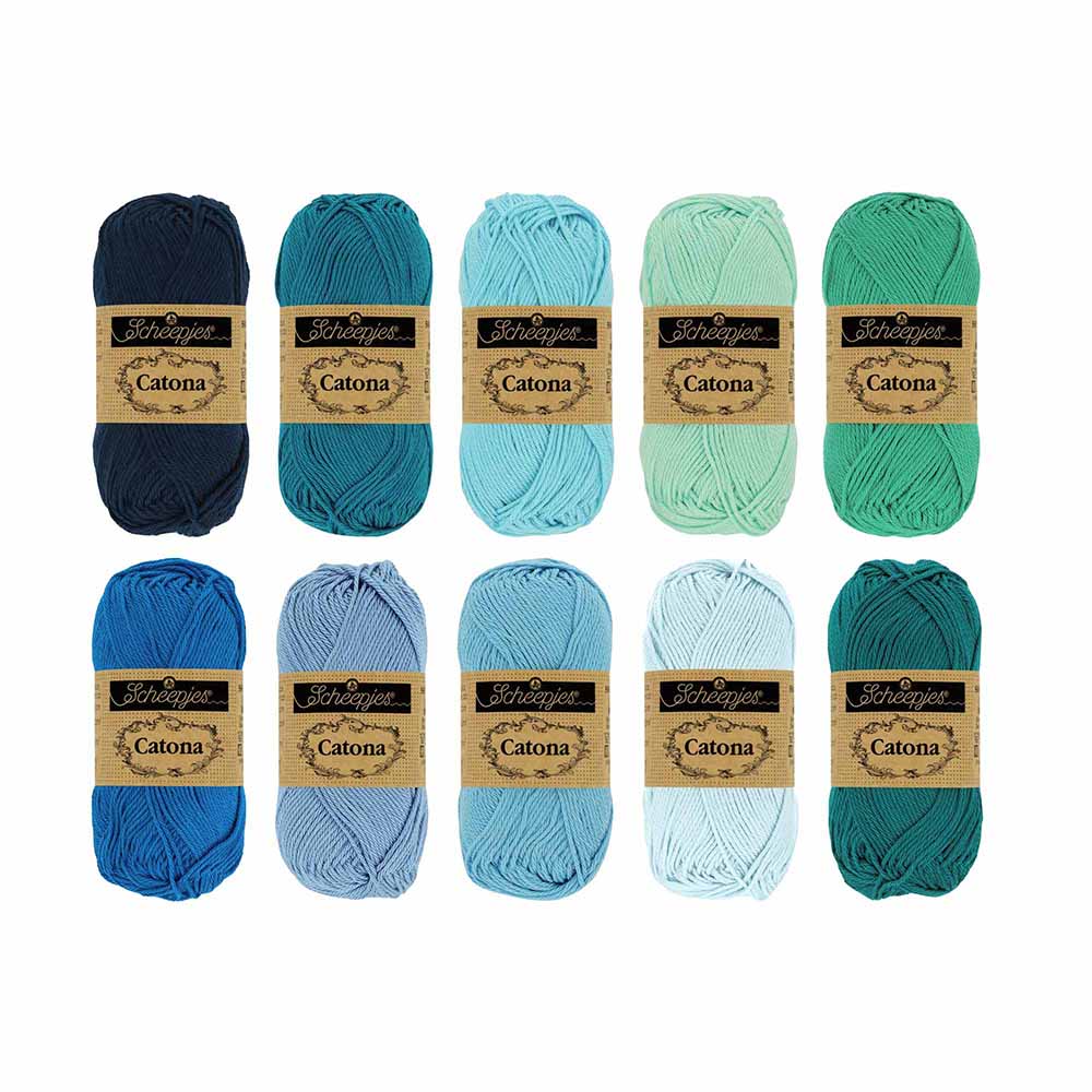 Scheepjes Catona colour pack 10x25g - 1st - Blueberry Fizz