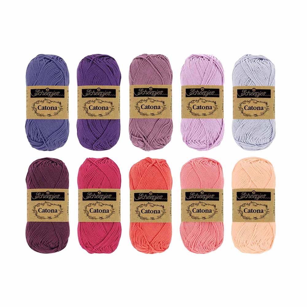 Scheepjes Catona colour pack 10x25g - 1st - Berry Bliss