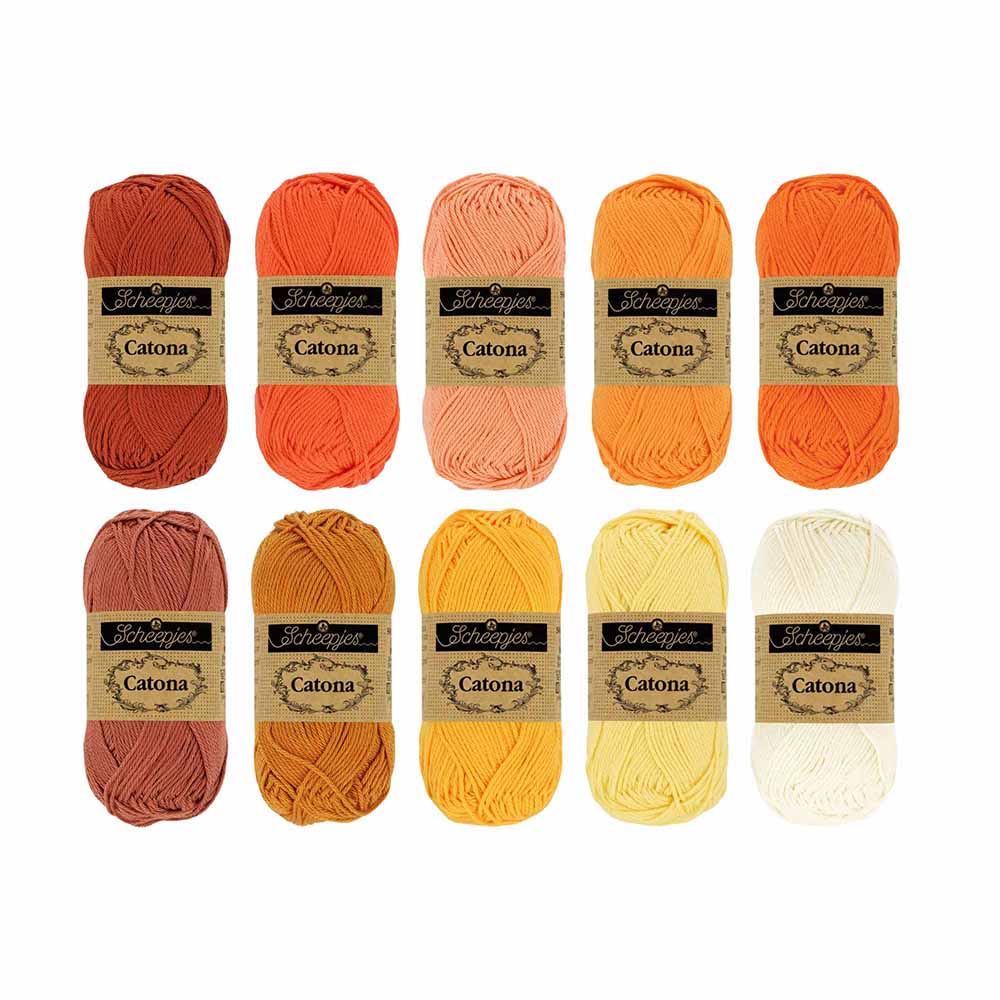 Scheepjes Catona colour pack 10x25g - 1st - Crème Brûlée