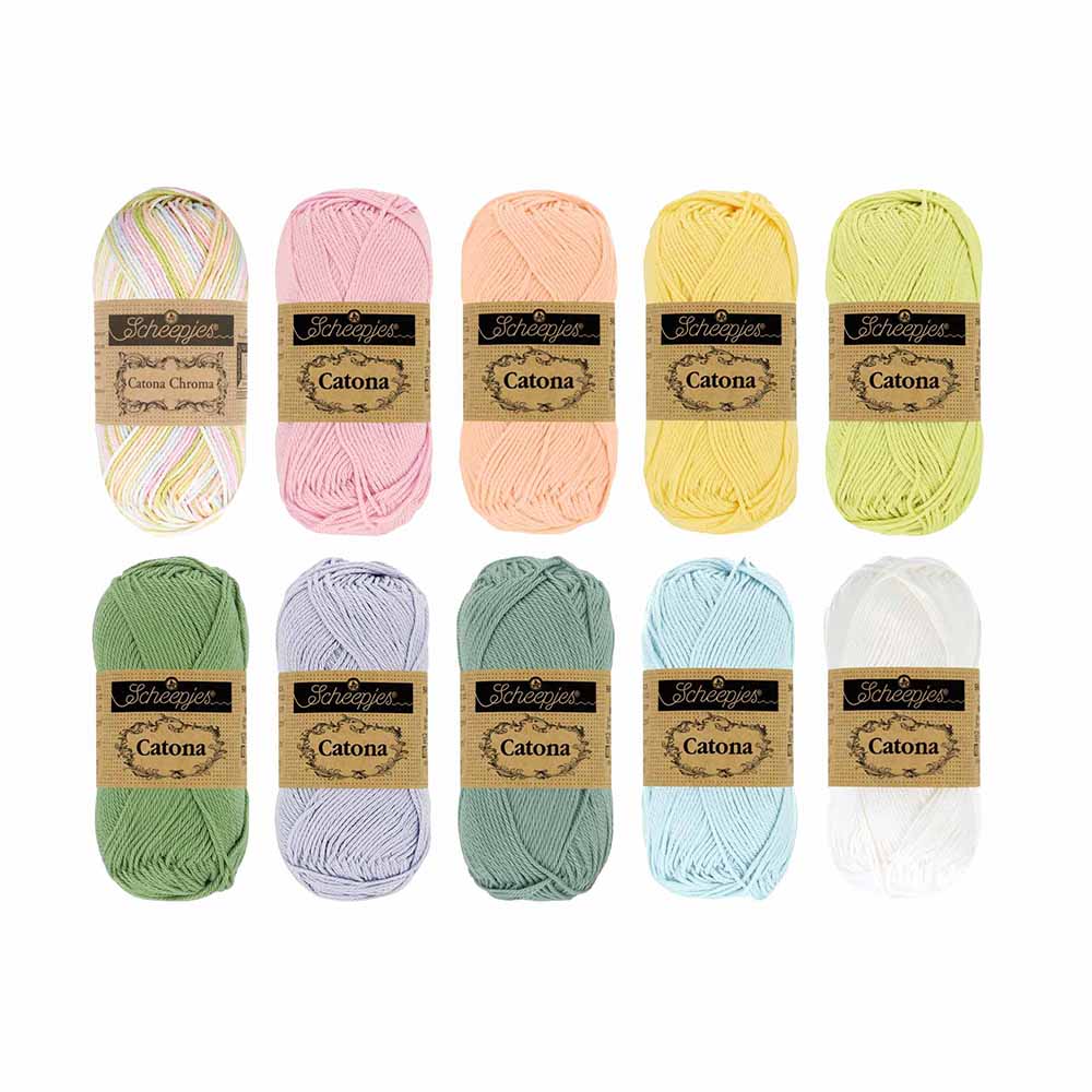 Scheepjes Catona en Chroma colour pack 10x25g - Marshm. Mix