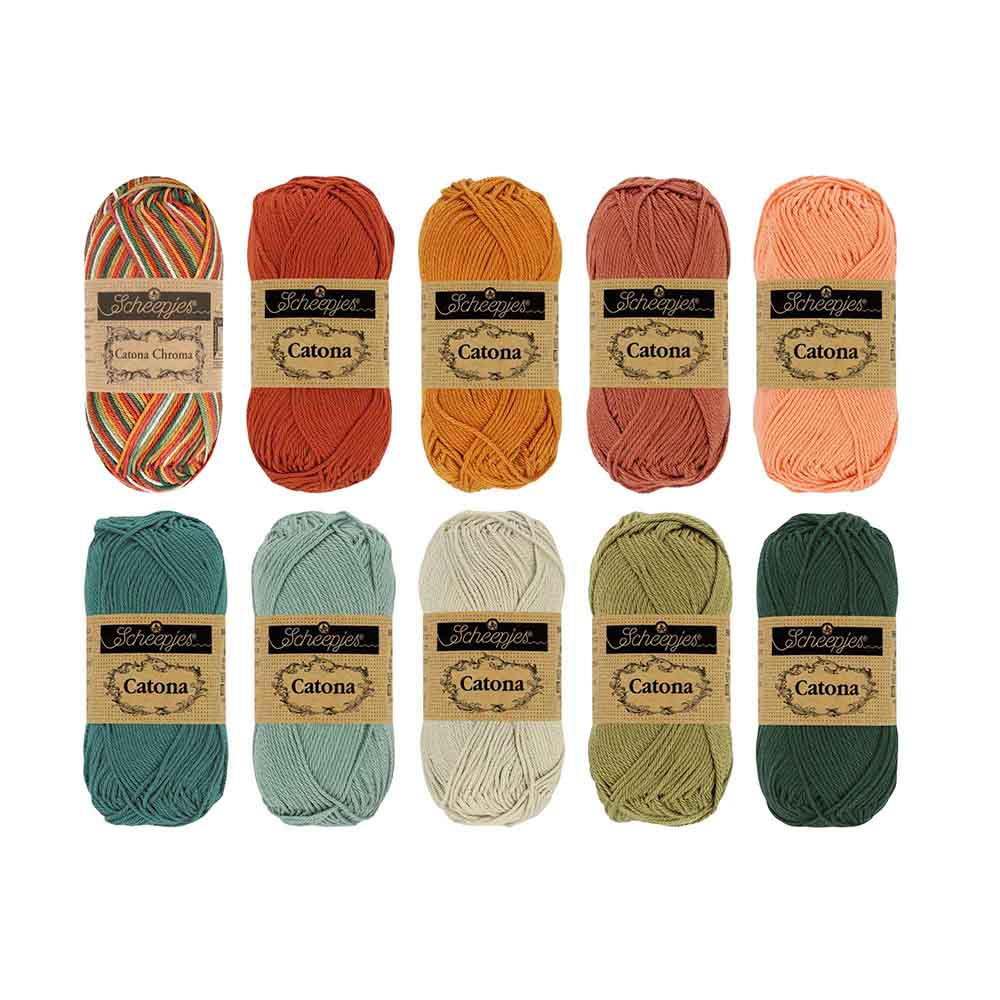 Scheepjes Catona en Chroma colour pack 10x25g - Harvest T.