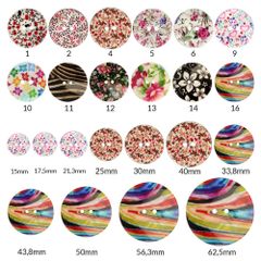 Knoop parelmoer print maat 80 - 50mm - 25st