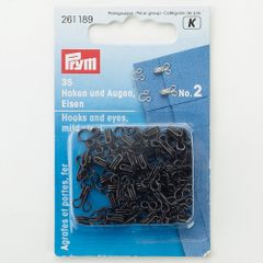 Prym Haken en ogen ijzer nr.2 zwart - 5x35st