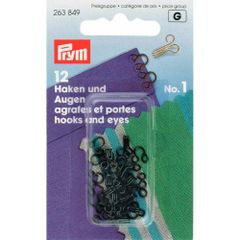Prym Hooks and eyes black - 5x12pcs