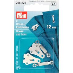 Prym Broek- en rokhaken met staven 12mm zilver - 5x2st