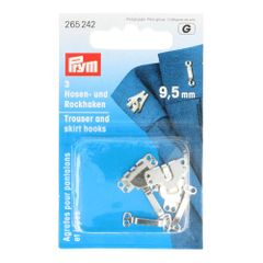 Prym Hosen-Rockhaken und Stege 9.5mm silber - 5x3Stk