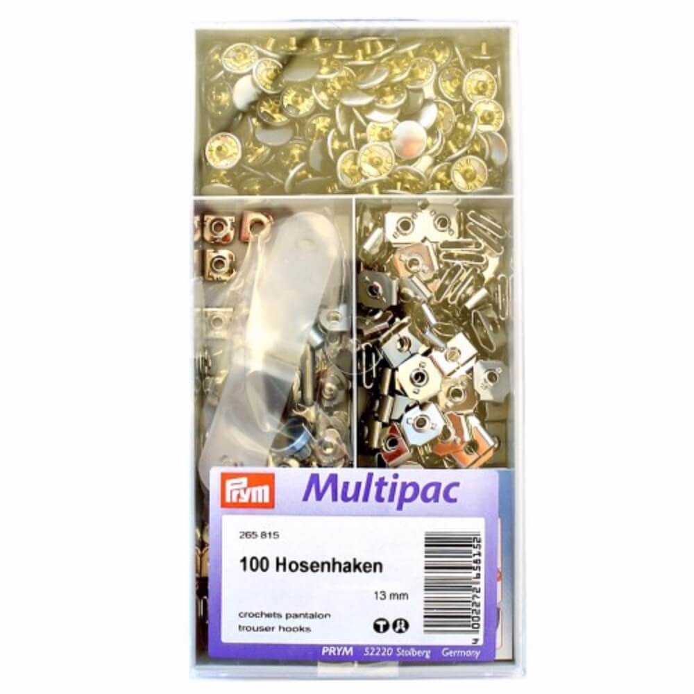 Prym Broekhaken en -staven 13mm zilver-brons - 100st