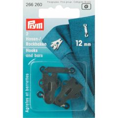 Prym Broek- en rokhaken met staven 12mm zwart - 5x2st