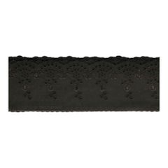 Broderie glans 105mm zwart - 13m