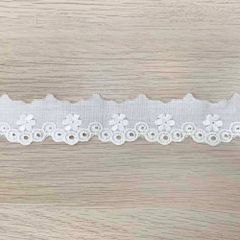 Festonspitze Glanz 30mm ecru-weiss - 18,4m