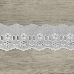 Broderie 85mm wit - 18,4m