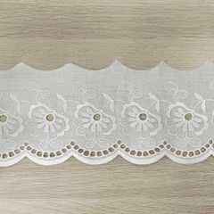 Broderie 125mm wit - 18,4m