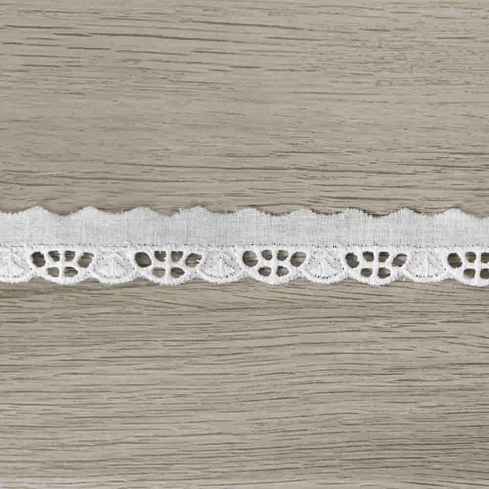 Broderie anglaise trim white - 18.4m