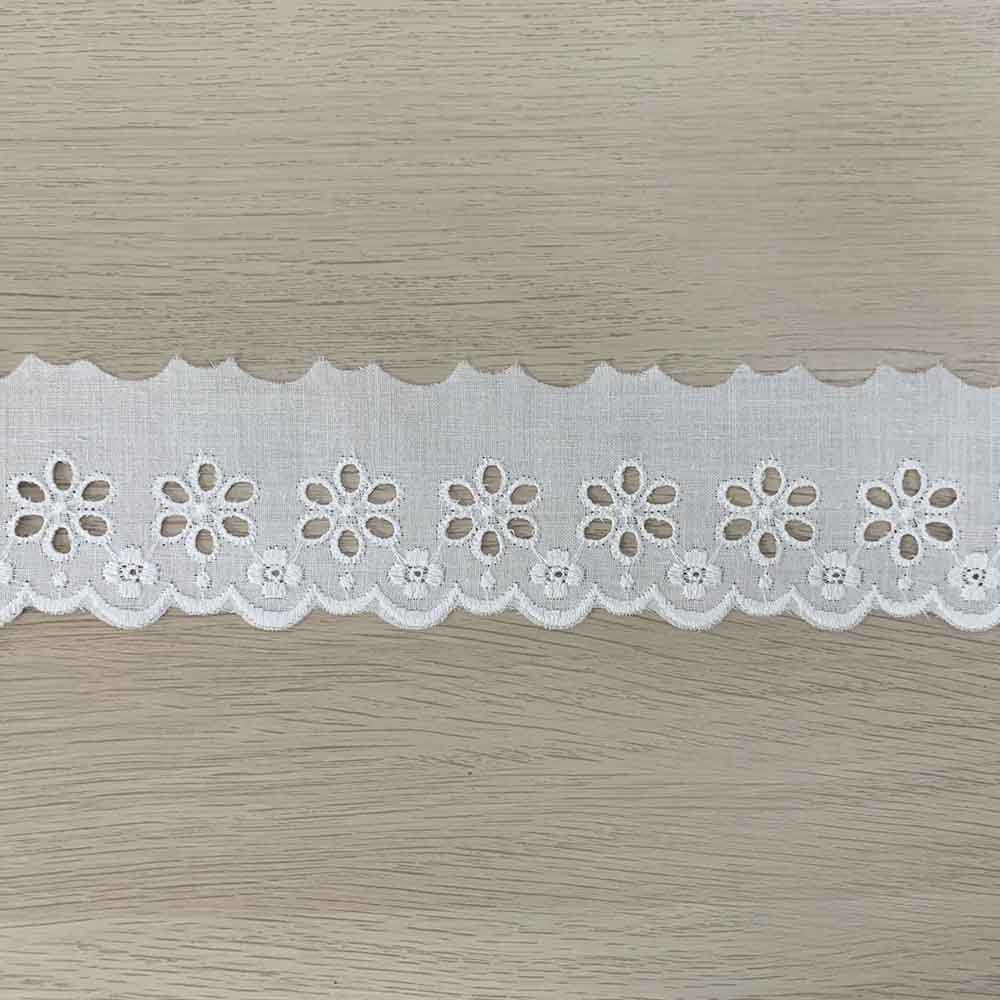 Broderie anglaise trim white - 18.4m