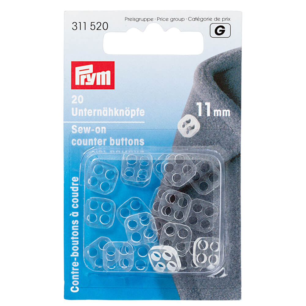 Prym Contraknopen kunststof 11mm transparant - 5x20st