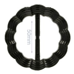 Decorative buckle round wavy 50mm - 6pcs