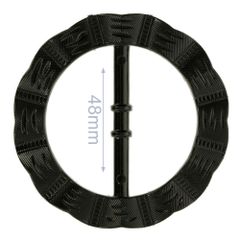 Decorative buckle round wavy 48mm - 6pcs