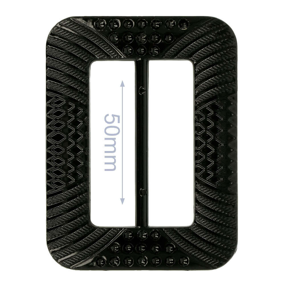 Siergesp kunststof rechthoek 50mm - 6st