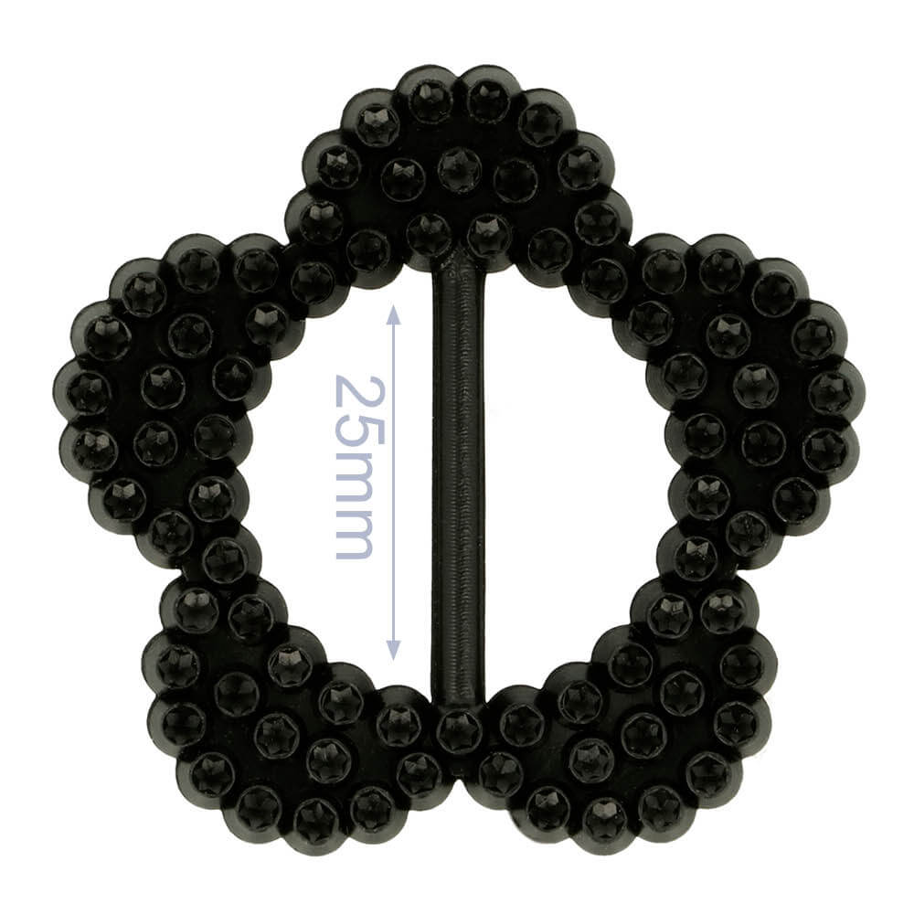 Siergesp bloem kunststof 25mm - 10st