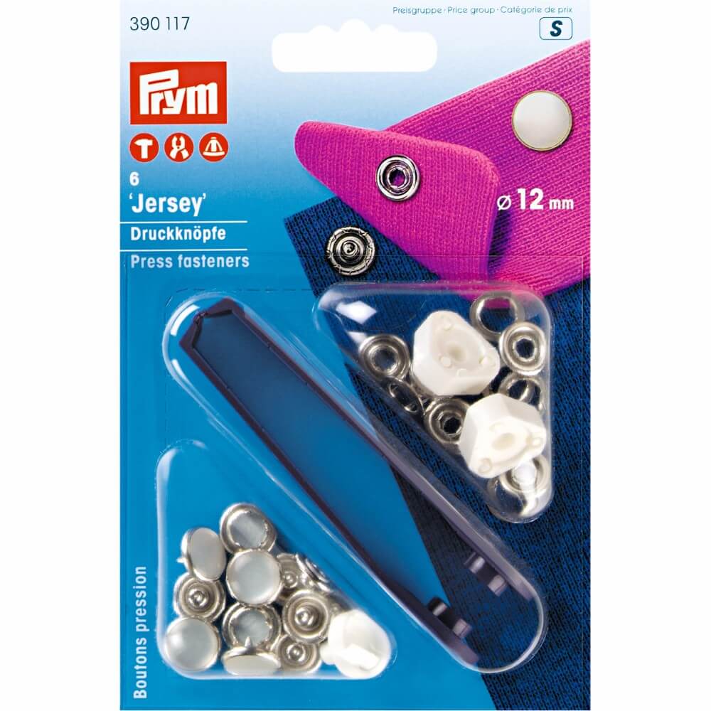 Prym Naaivrijdrukknoop jersey kap parel 12mm - 5x6st
