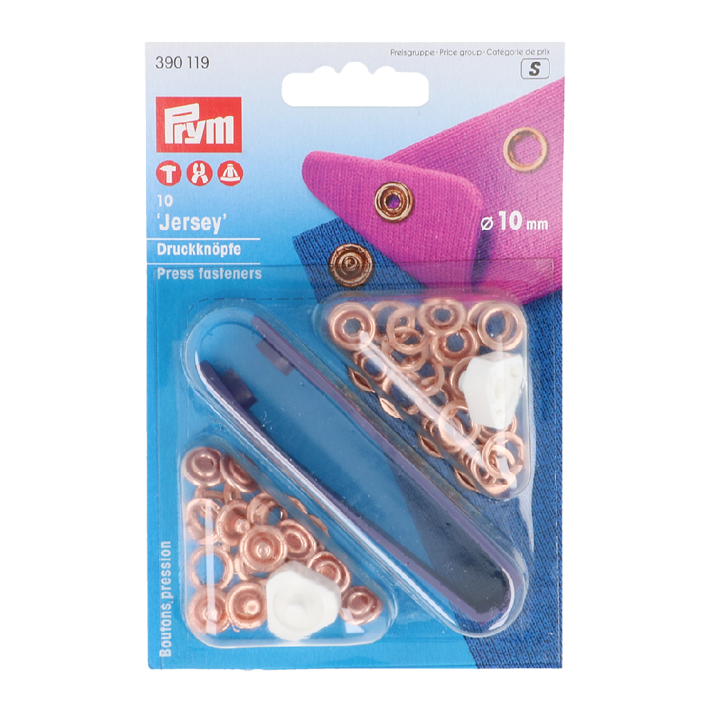 Prym Naaivrijdrukknoop jersey 10mm verkoperd - 5x10st