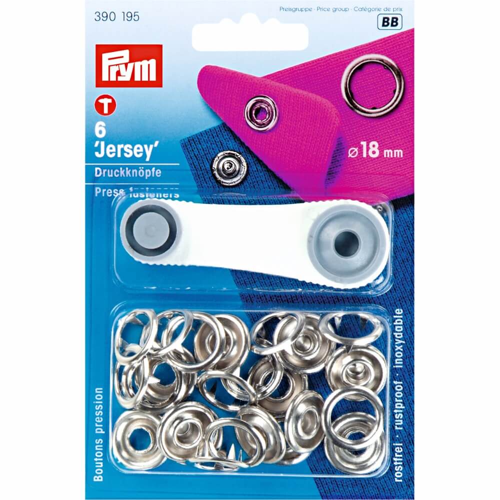 Prym Naaivrijdrukknoop jersey tandring 18mm - 5x6st