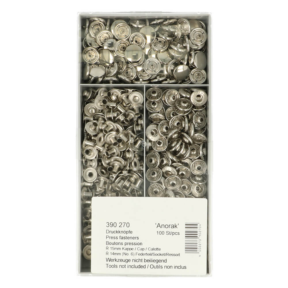 Prym Naaivrijdrukknoop grotere onderdelen 15mm - 100st