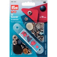 Prym Nähfrei Druckknöpfe Anorak lackiert 15mm - 5x10Stk