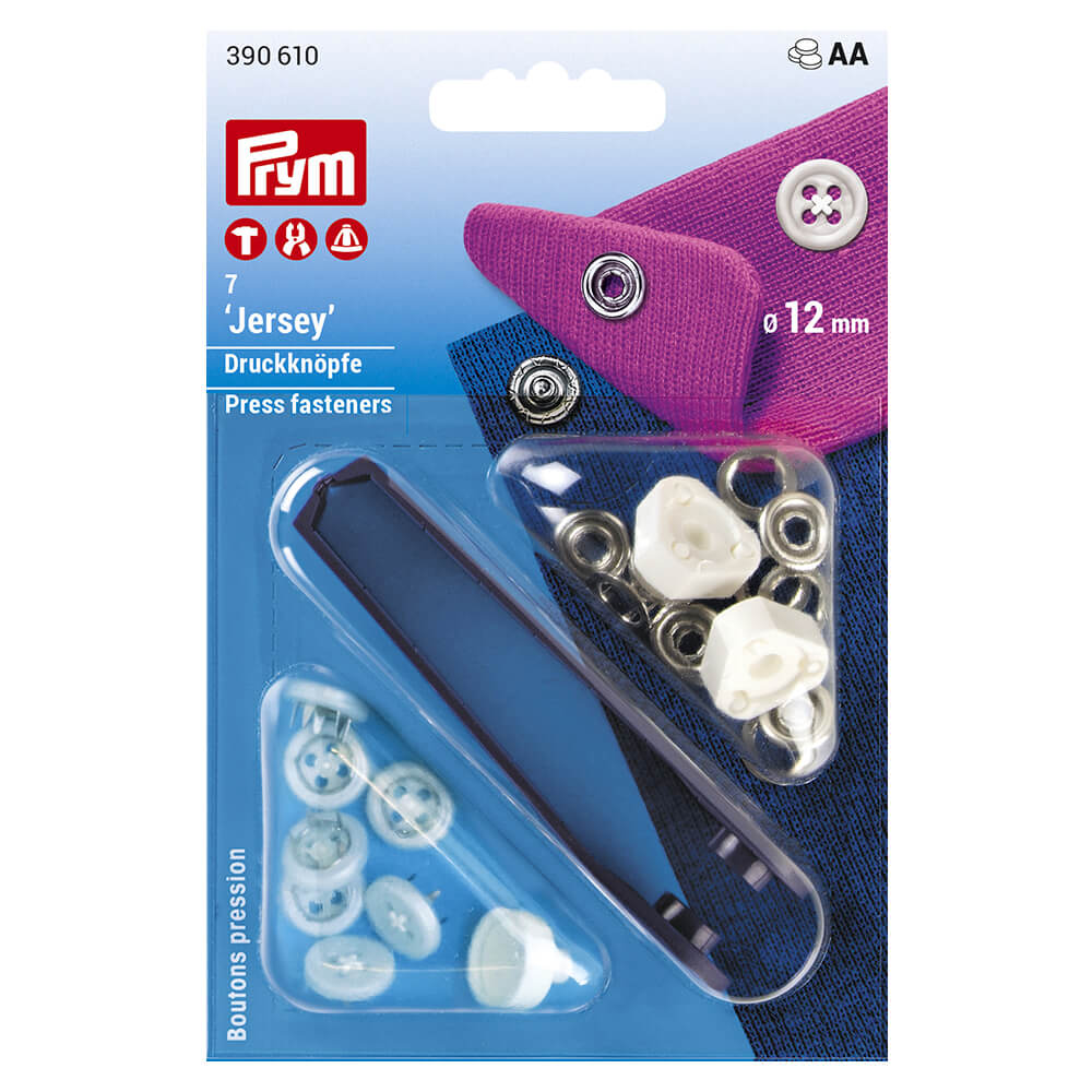 Prym Naaivrijdrukknoop jersey 12mm - 5x7st
