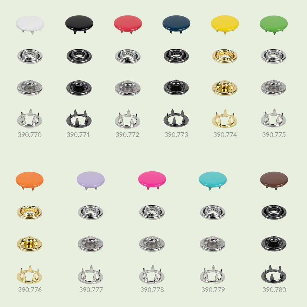 Prym Gekleurde Jersey drukknopen 12mm- 5x20st