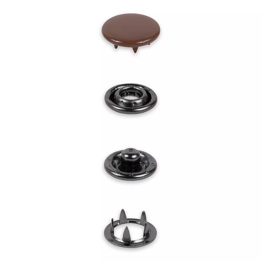 Prym Gekleurde Jersey drukknopen 12mm donker bruin - 5x20st