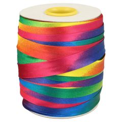 Regenbogen Satin Schrägband 15mm und 20mm