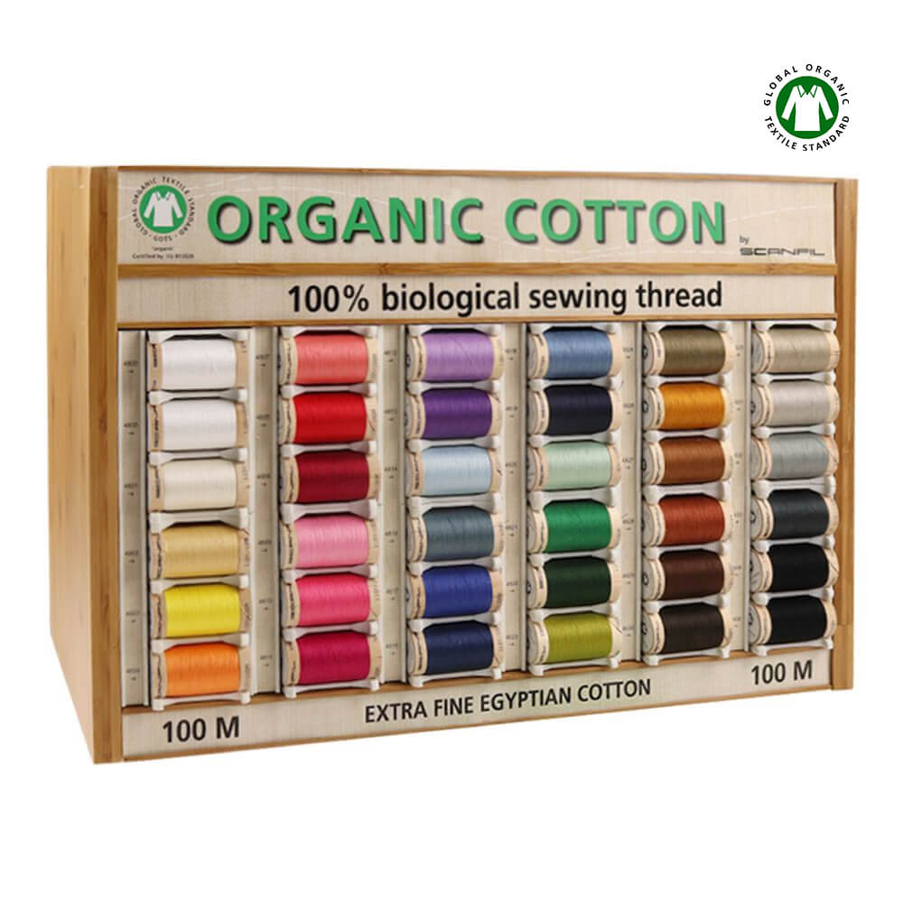 Scanfil Organic cotton display 5x100m - 36 kleuren - 1st
